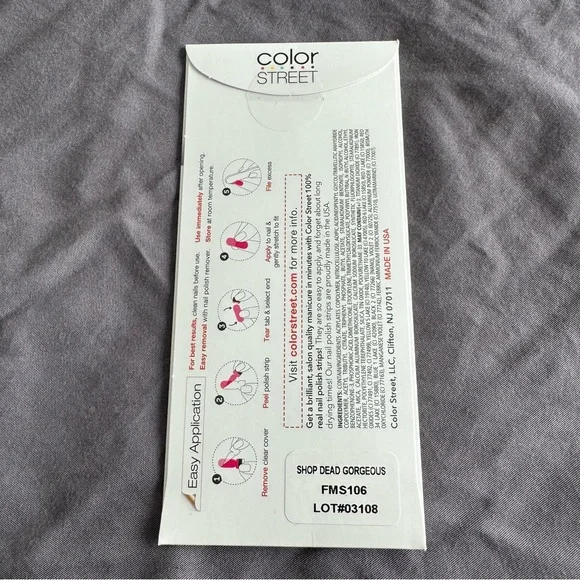 *Retired, HTF* Color Street: Shop Dead Gorgeous | Black Red Silver Stripes Gift - Picture 4 of 8